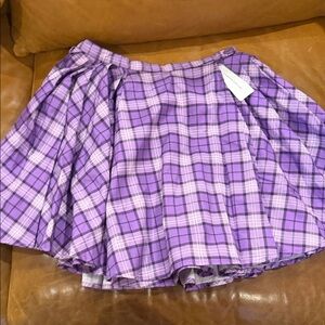 Selkie Lavender Plaid Skater Skirt